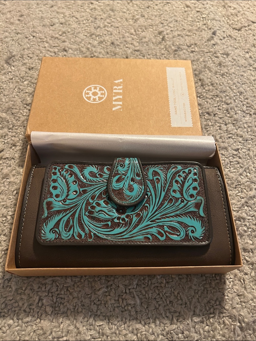 MYRA DANOHUE PEAK WALLET IN TURQUOISE NEW IN BOX